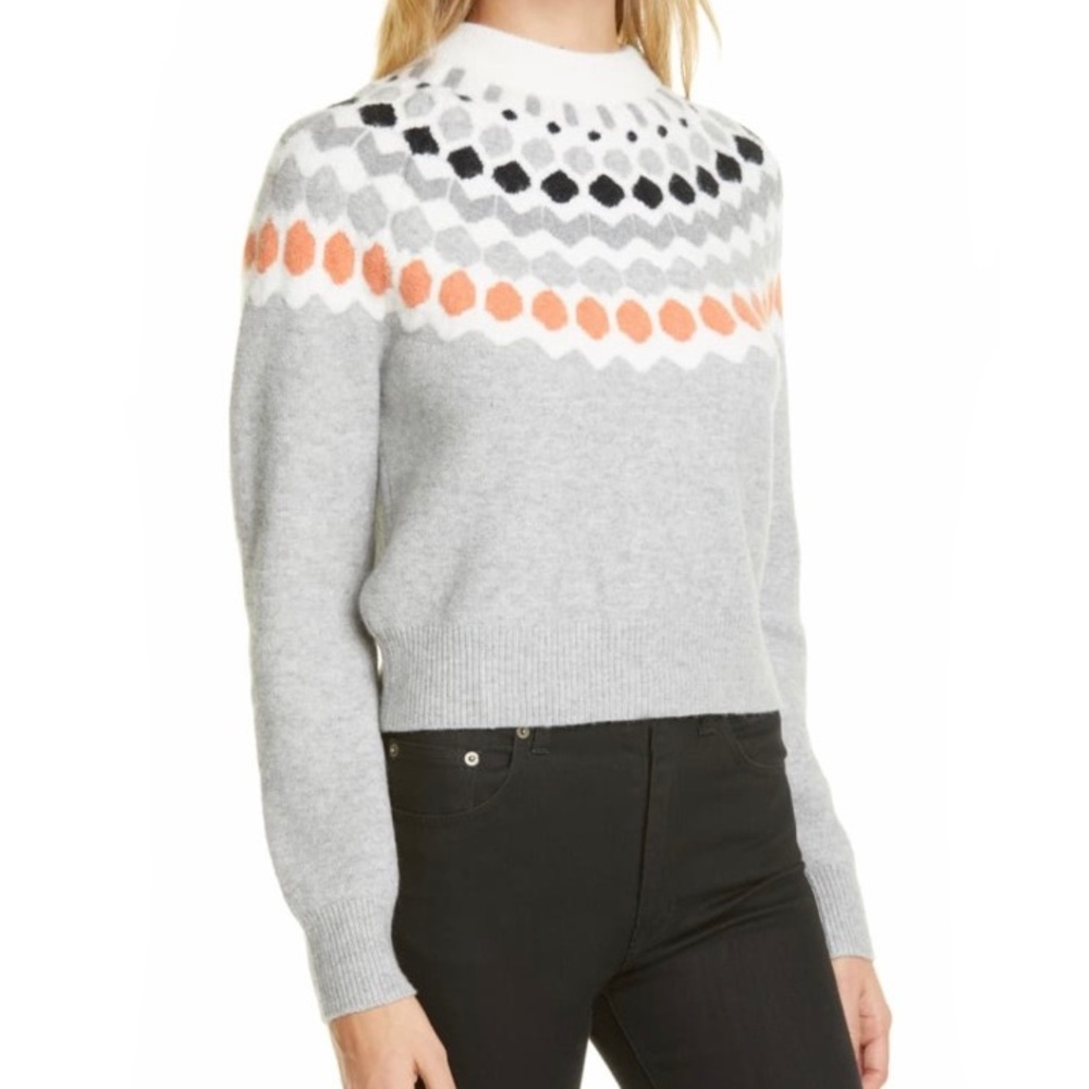 Club Monaco Fair Isle Wool Blend Crewneck Sweater - Picture 2 of 6